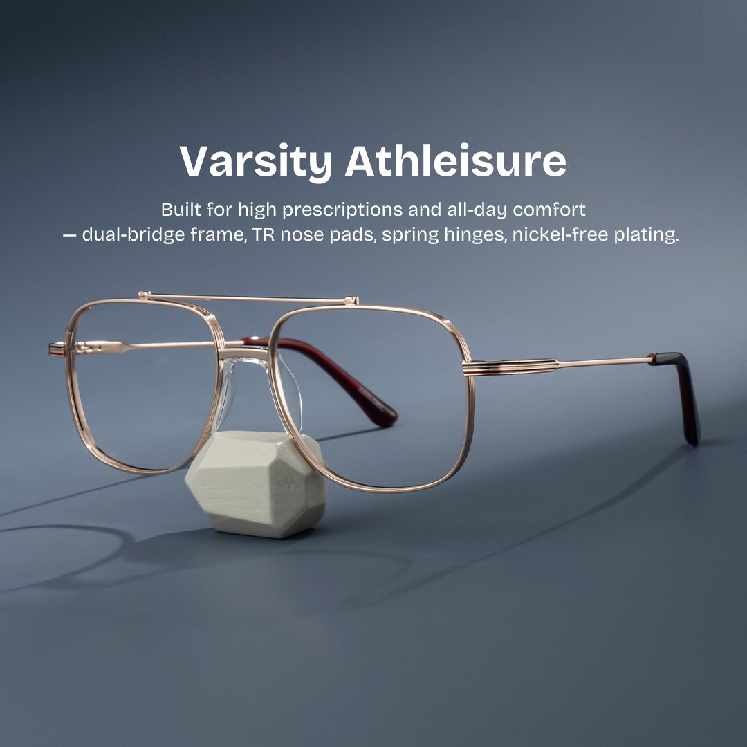 Poppy Gold Aviator Frame Glasses | Retro Athleisure0