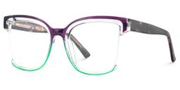 Cadogan Purple-Green Square Glasses3