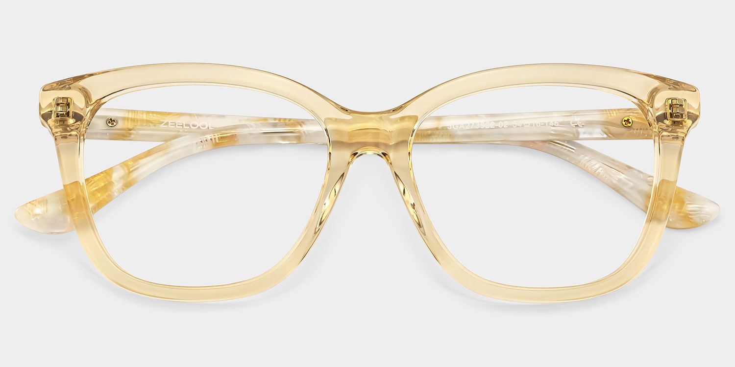 Affordable Clear Yellow Isabella Square Glasses Frames | ZEELOOL2