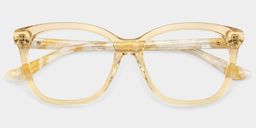 Isabella Clear Yellow Square Glasses2