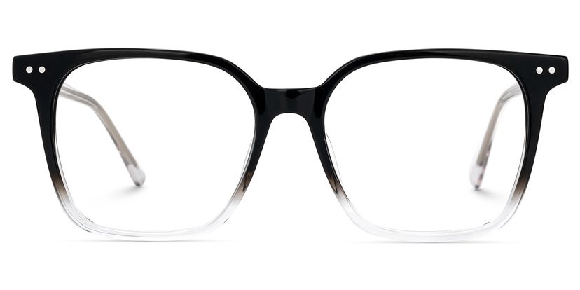 Jamaica Black Clear Square Glasses