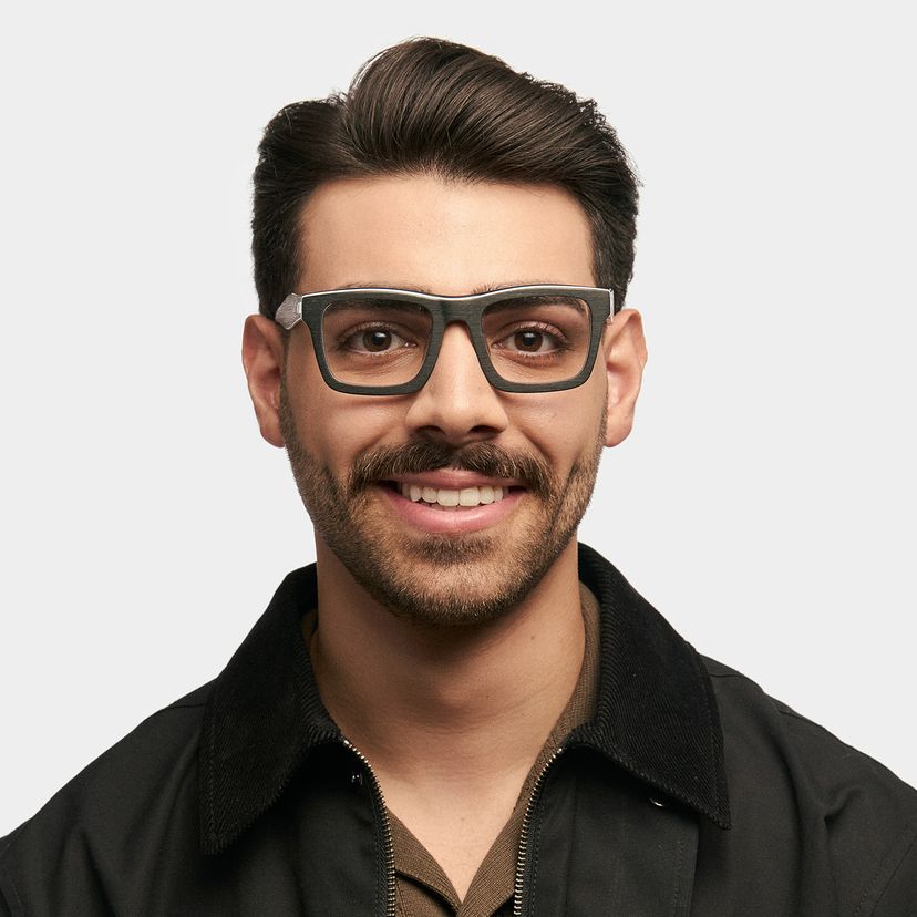 Riley Dark-Gray Rectangle Glasses