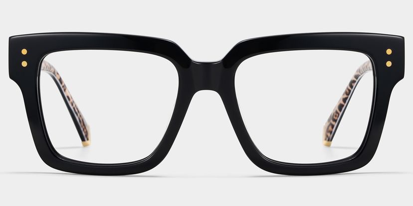 Caius Black Square Glasses