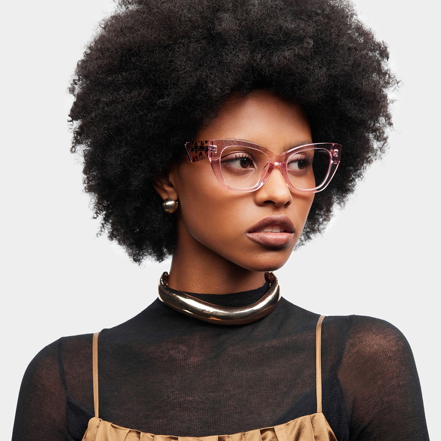Skylar Clear Pink Frame Glasses with Butterfly Frame Online | ZEELOOL1