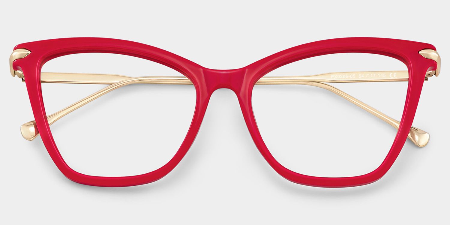 Cat Eye Red Glasses | Zeelool Glasses1