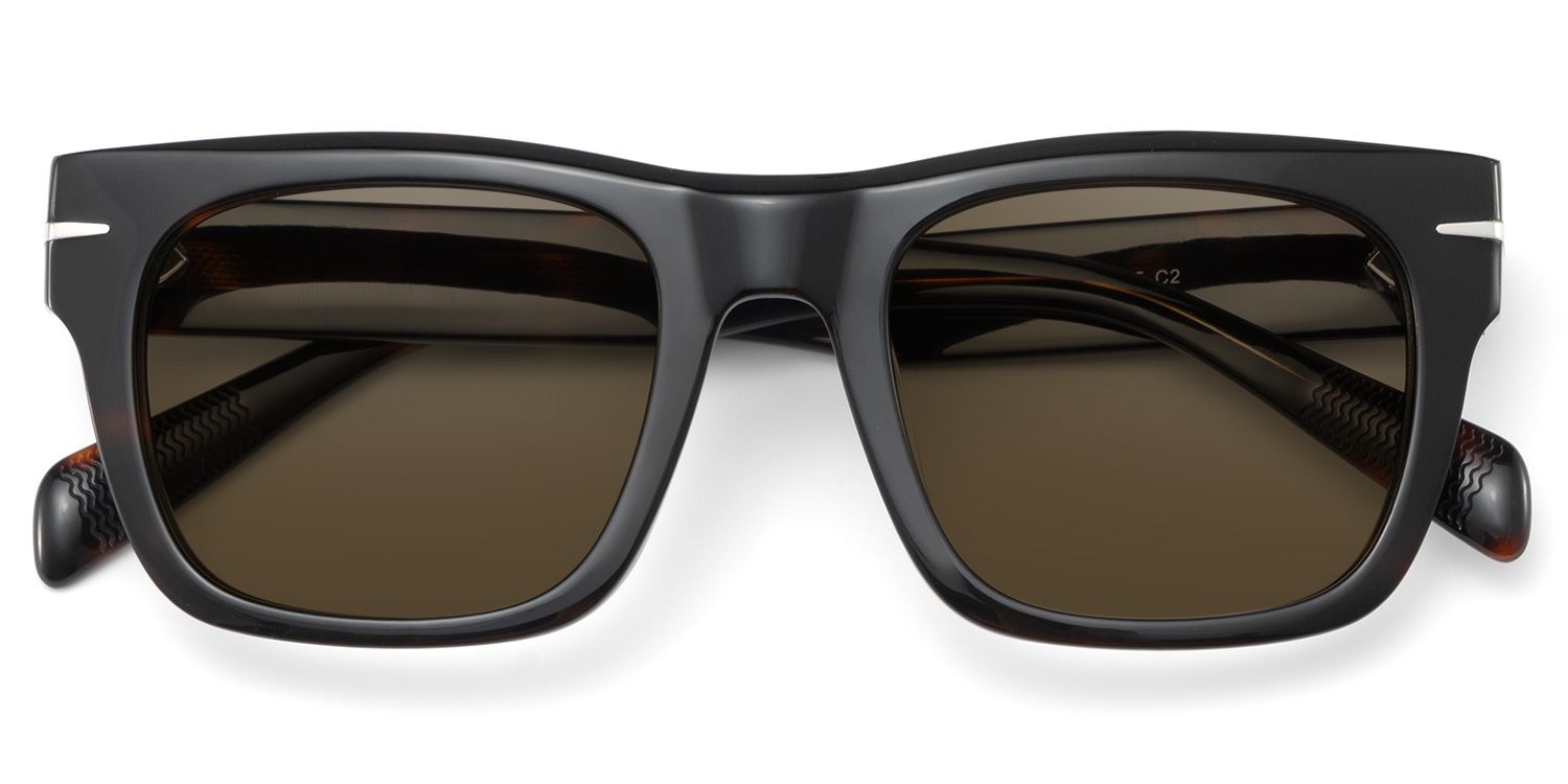 Renzo Tortoise Rectangle Polarized Sunglasses for Driving | ZEELOOL1