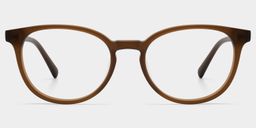 Allison Matte Brown Round Glasses0