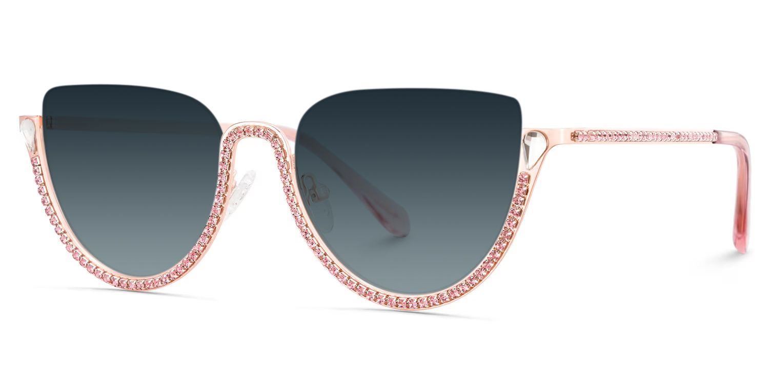 Sparkle Cat Eye Style Pink Frame Sunglasses | ZEELOOL2