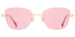 Seth Rose Gold Rectangle Sunglasses0