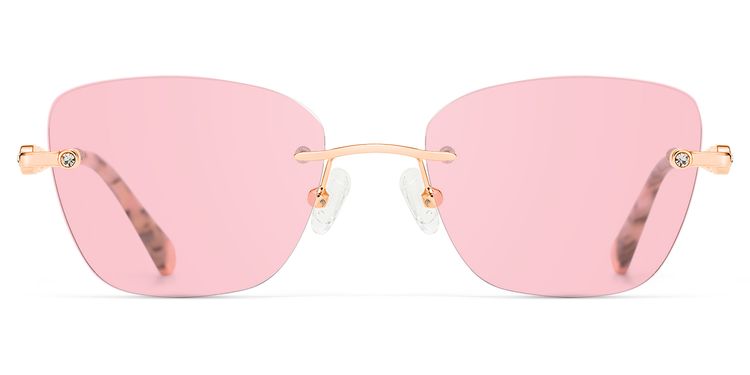 Seth Rose Gold Rectangle Sunglasses