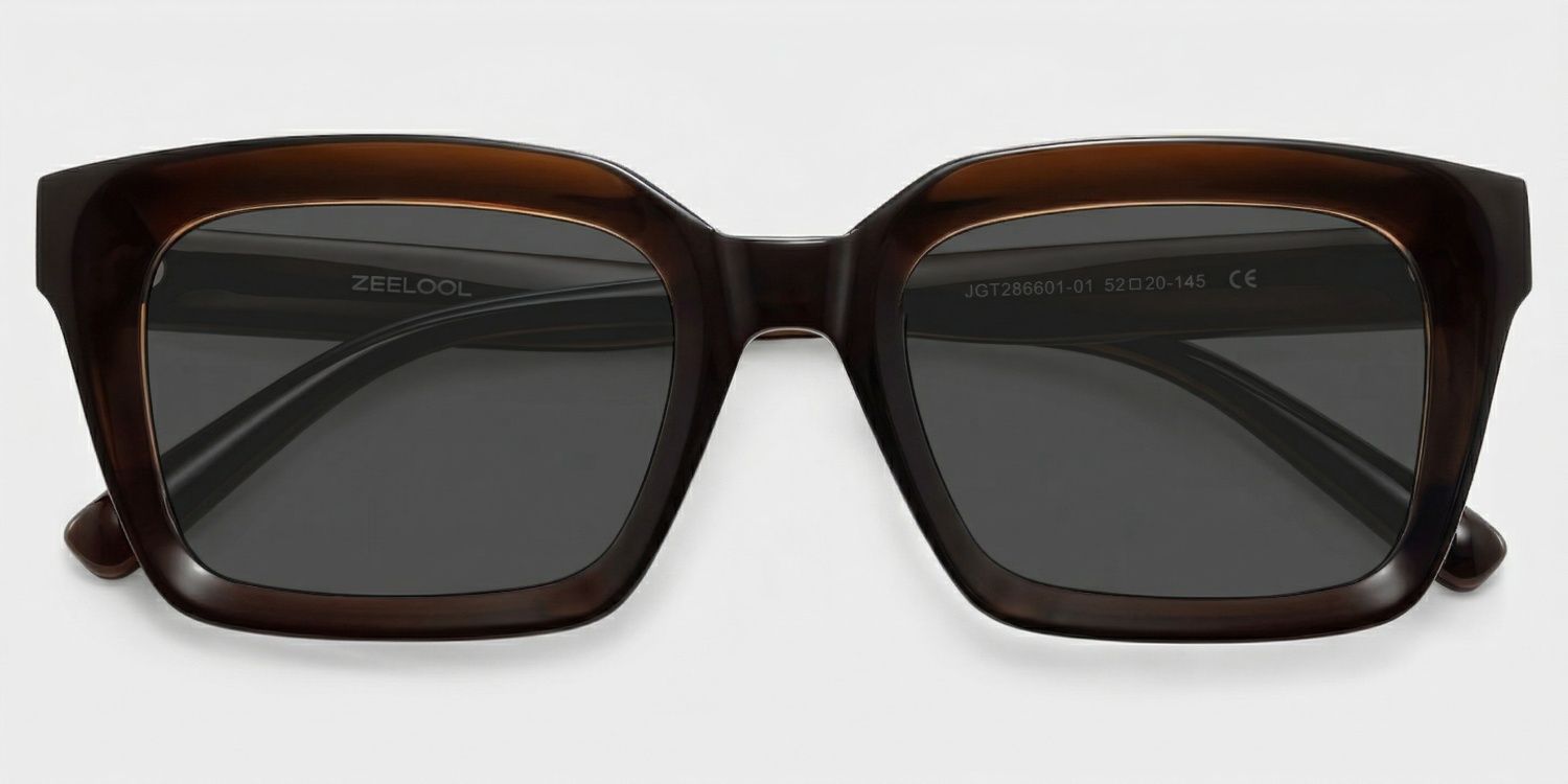 Marley Rectangle Style Dark Brown Frame Sunglasses | ZEELOOL1