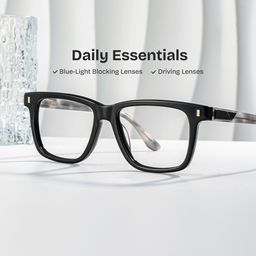 Travis Black Rectangle Glasses0
