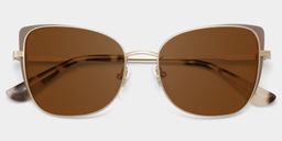 Tessa Khaki Gold Cat eye Sunglasses1
