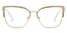 Javier Gold Rectangle Glasses0