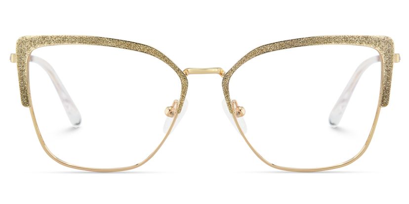 Javier Gold Rectangle Glasses