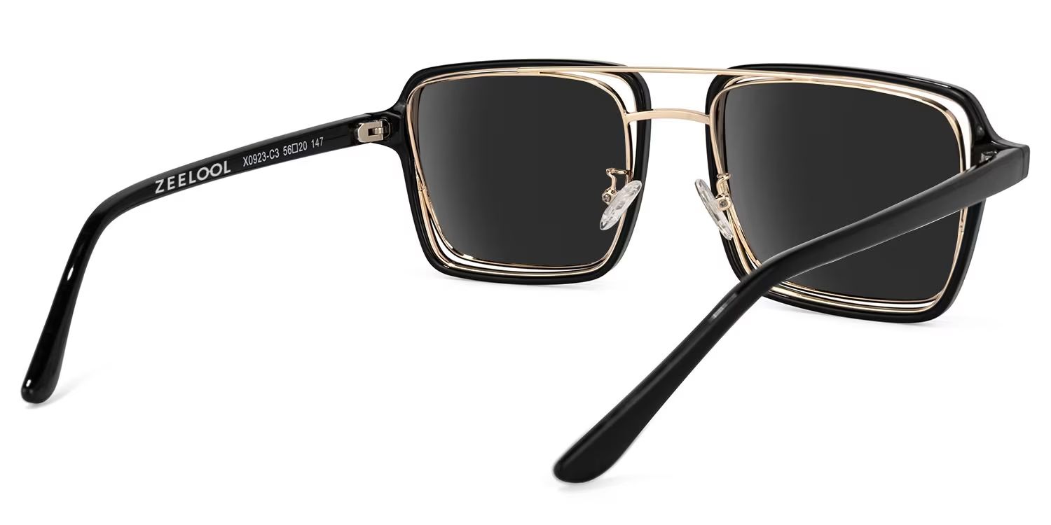 Nellie Black-Gold Aviator Sunglasses to Frame Your Face | ZEELOOL4