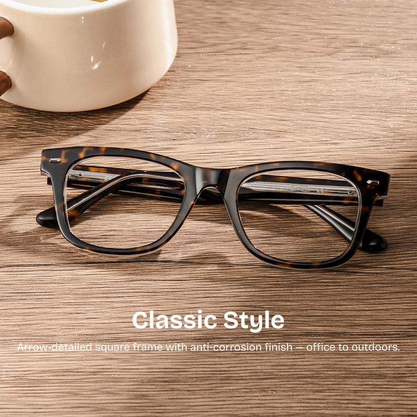 Robert Tortoise Rectangle Glasses