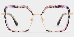 Cordaro Purple-Floral Square Glasses0