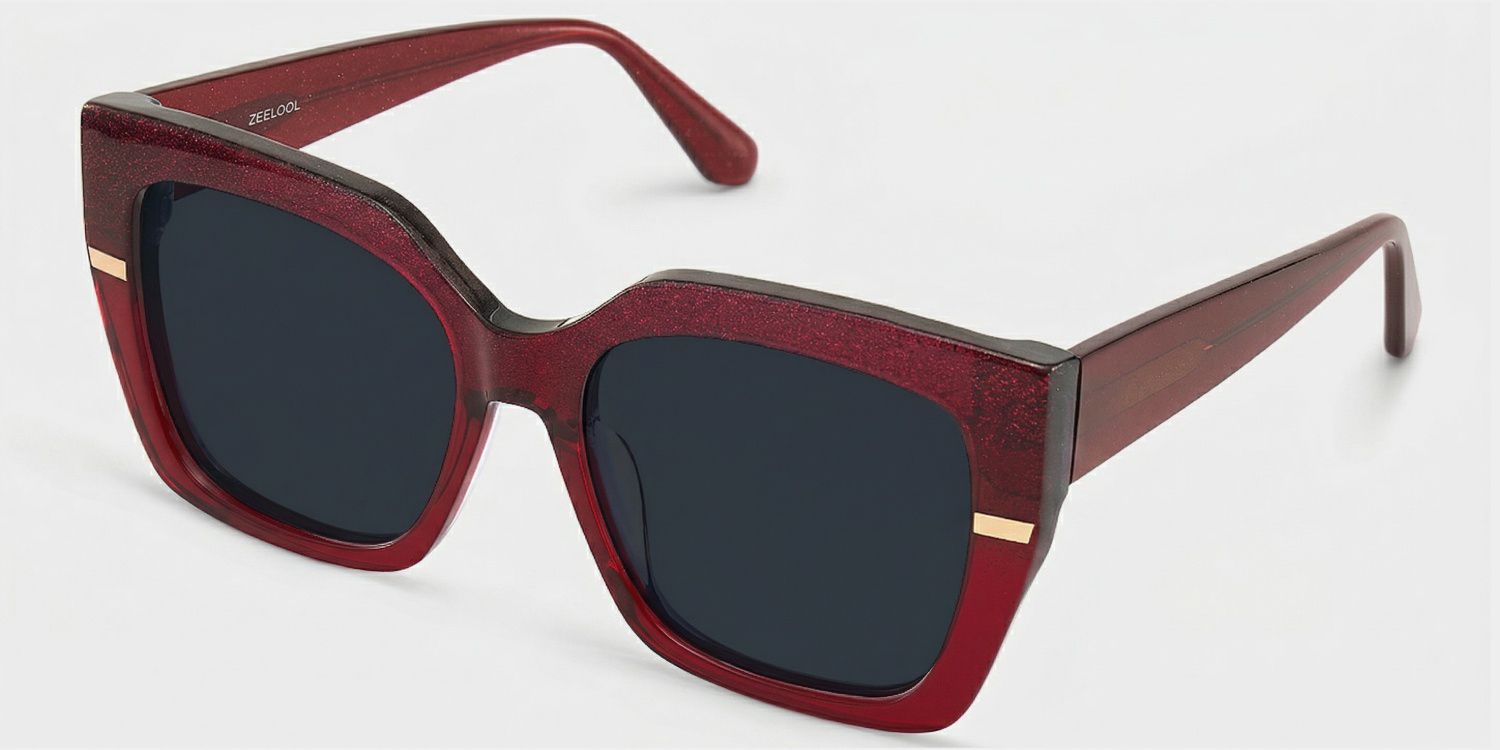 Mavis Square Style Red Frame Sunglasses | ZEELOOL2