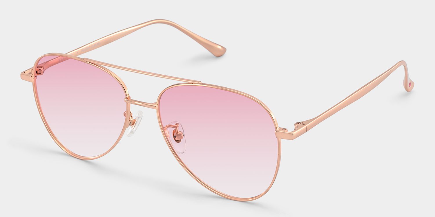 Cher Aviator Rose Gold Frame Sunglasses Online Sale | ZEELOOL3