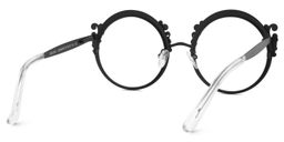 Nelida Black Gold Round Glasses4