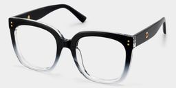 Ebony Black Clear Square Glasses3