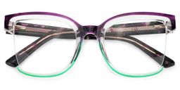 Cadogan Purple-Green Square Glasses2