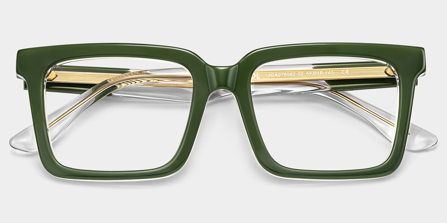 Green Square Frame Glasses - Hattie on Sale | Zeelool2