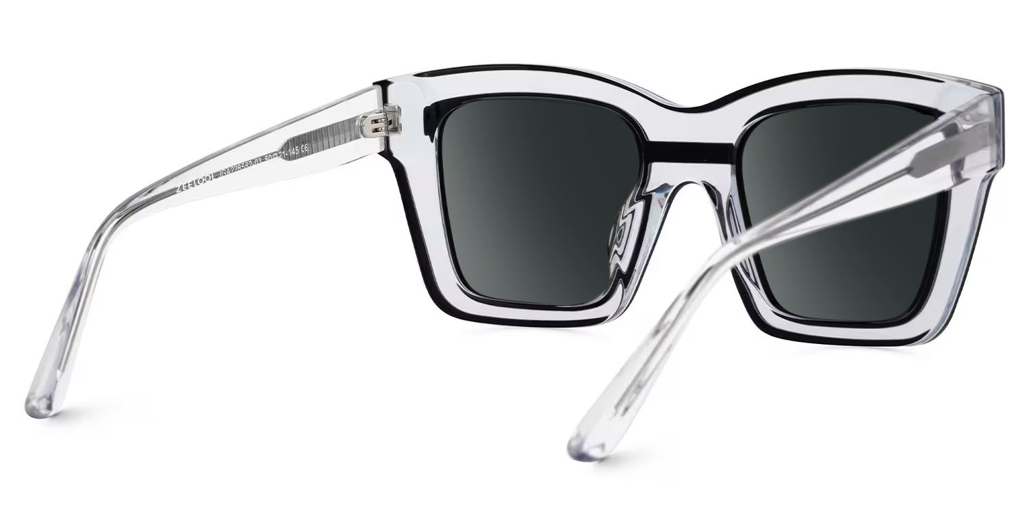 Legette Black Square Polarized Sunglasses for Driving | ZEELOOL3