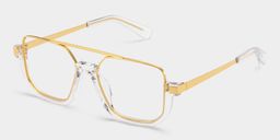 Oromiya Gold Clear Geometric Glasses5