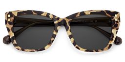 Tessia Brown Leopard Square Sunglasses1