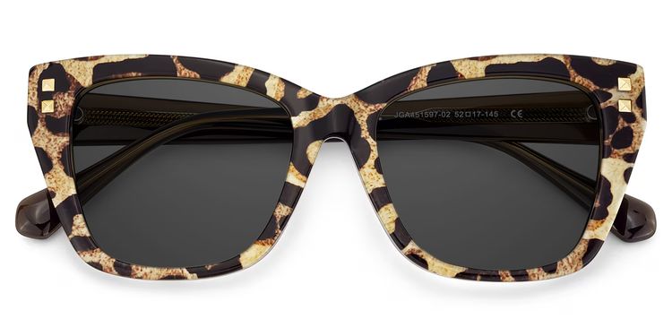 Tessia Brown Leopard Square Sunglasses