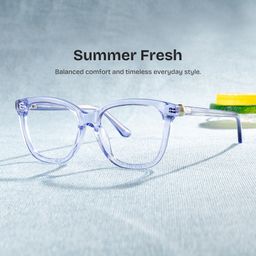 Isabella Clear Blue Square Glasses0