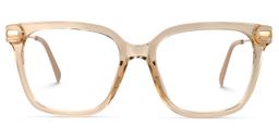 Jacqui Beige Rectangle Glasses0