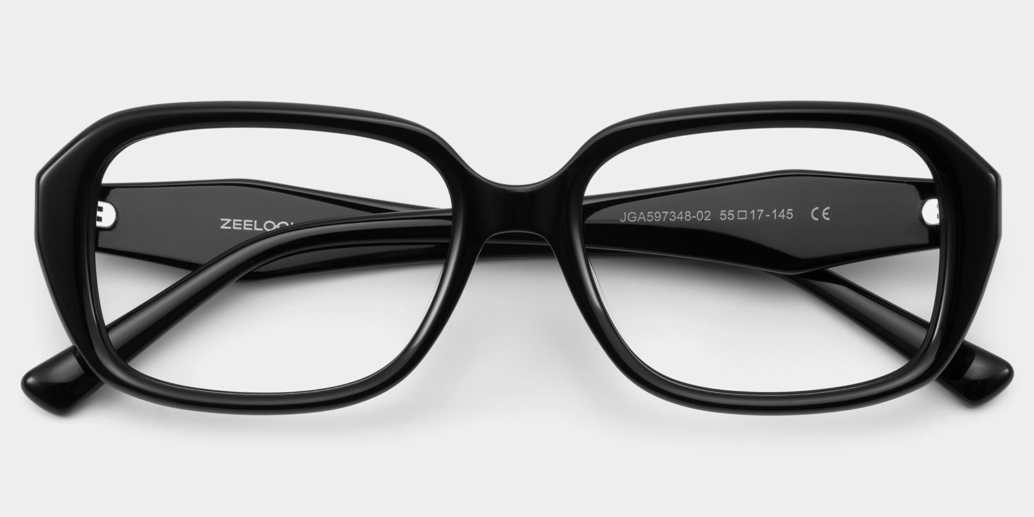 Rowan Black Full Rim Rectangle Eyeglasses for Women | ZEELOOL2