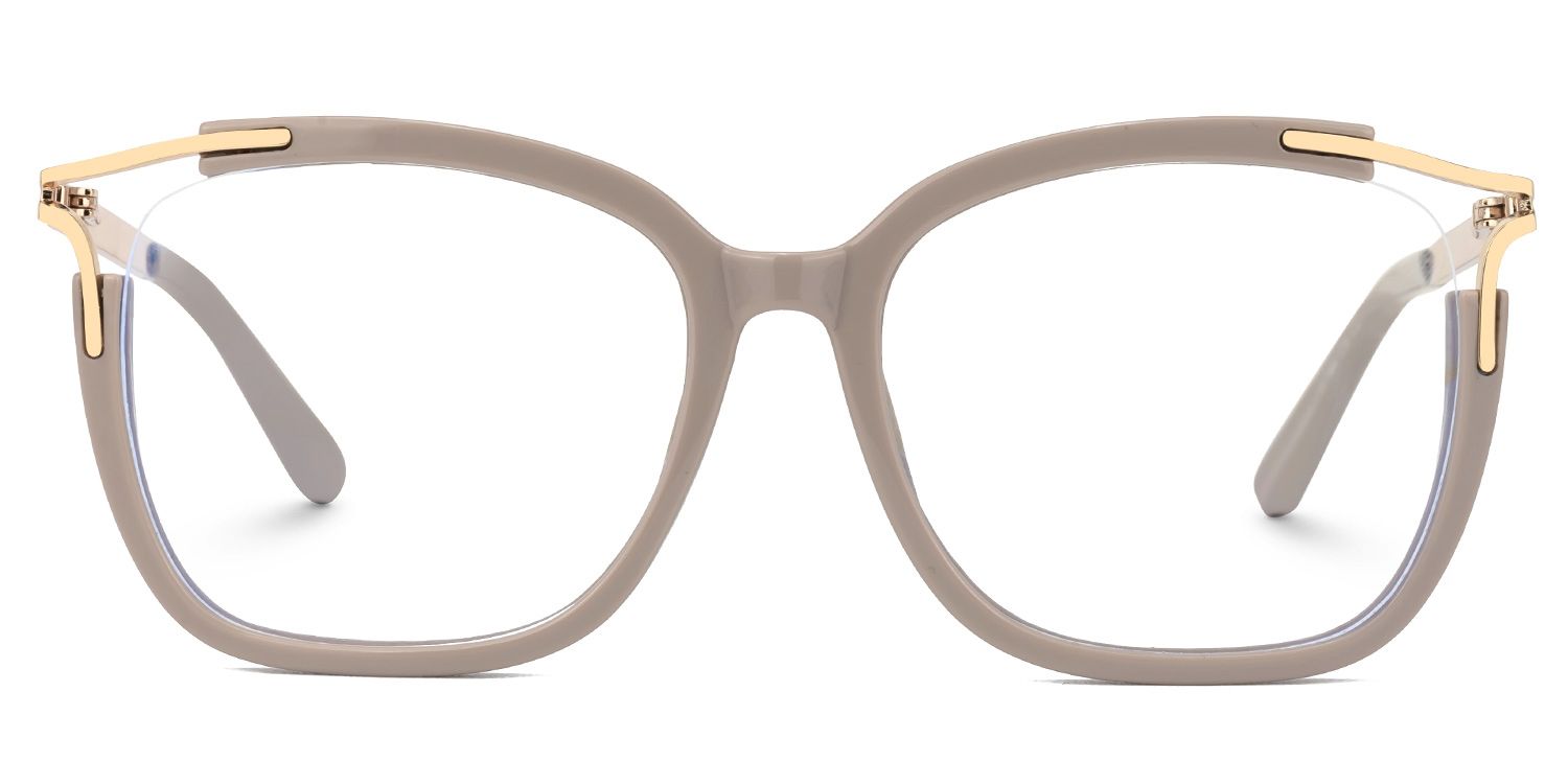 Sidibe Khaki Square Khaki TR90 Frame Glasses | ZEELOOL1