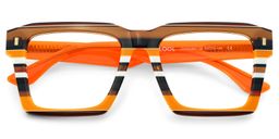 Kenish Orange Brown Square Glasses2