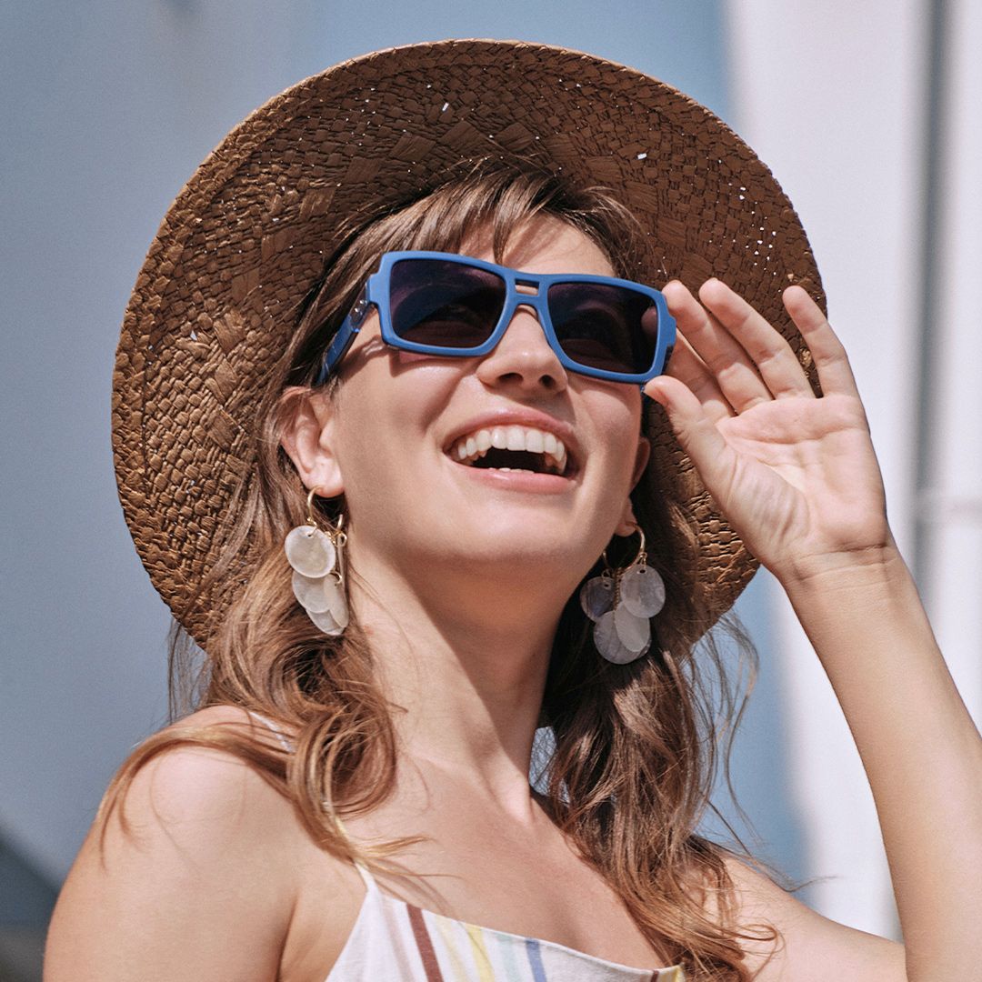 Nora Aviator Style Blue Frame Sunglasses | ZEELOOL5