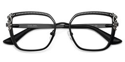 Frieze Black Rectangle Glasses2