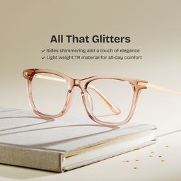 Selena Beige Rectangle Glasses0