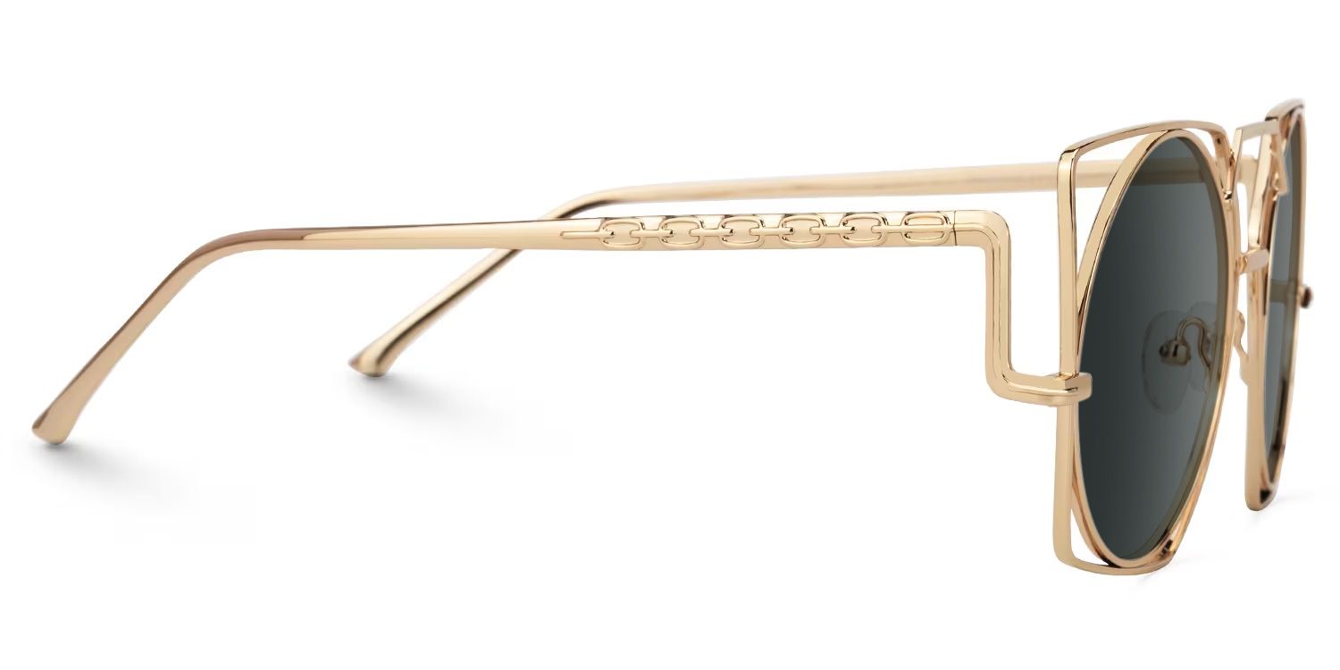 Ybarra Geometric Gold Frame Sunglasses Online Sale | ZEELOOL2