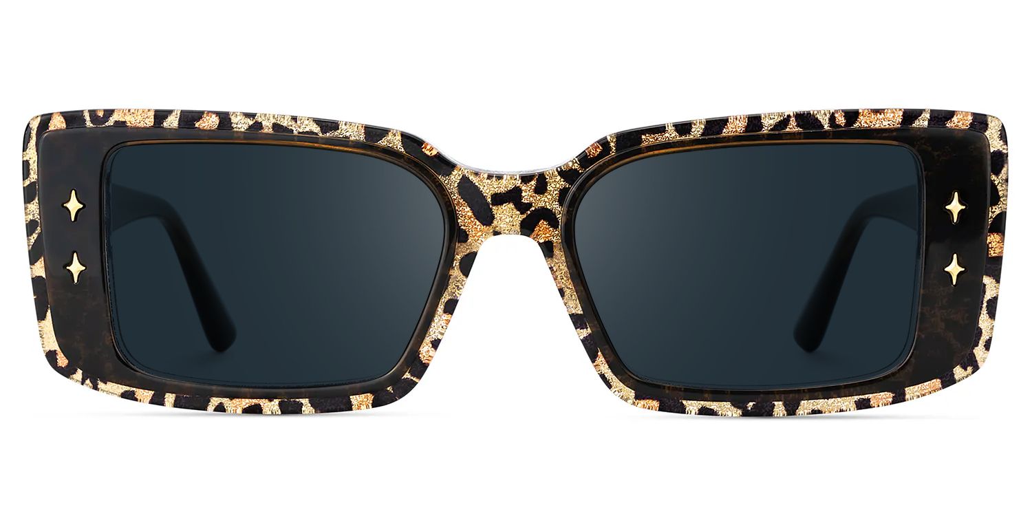 Gleam Rectangle Leopard Frame Sunglasses Online Sale | ZEELOOL0