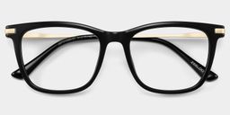 Selena Black Rectangle Glasses2
