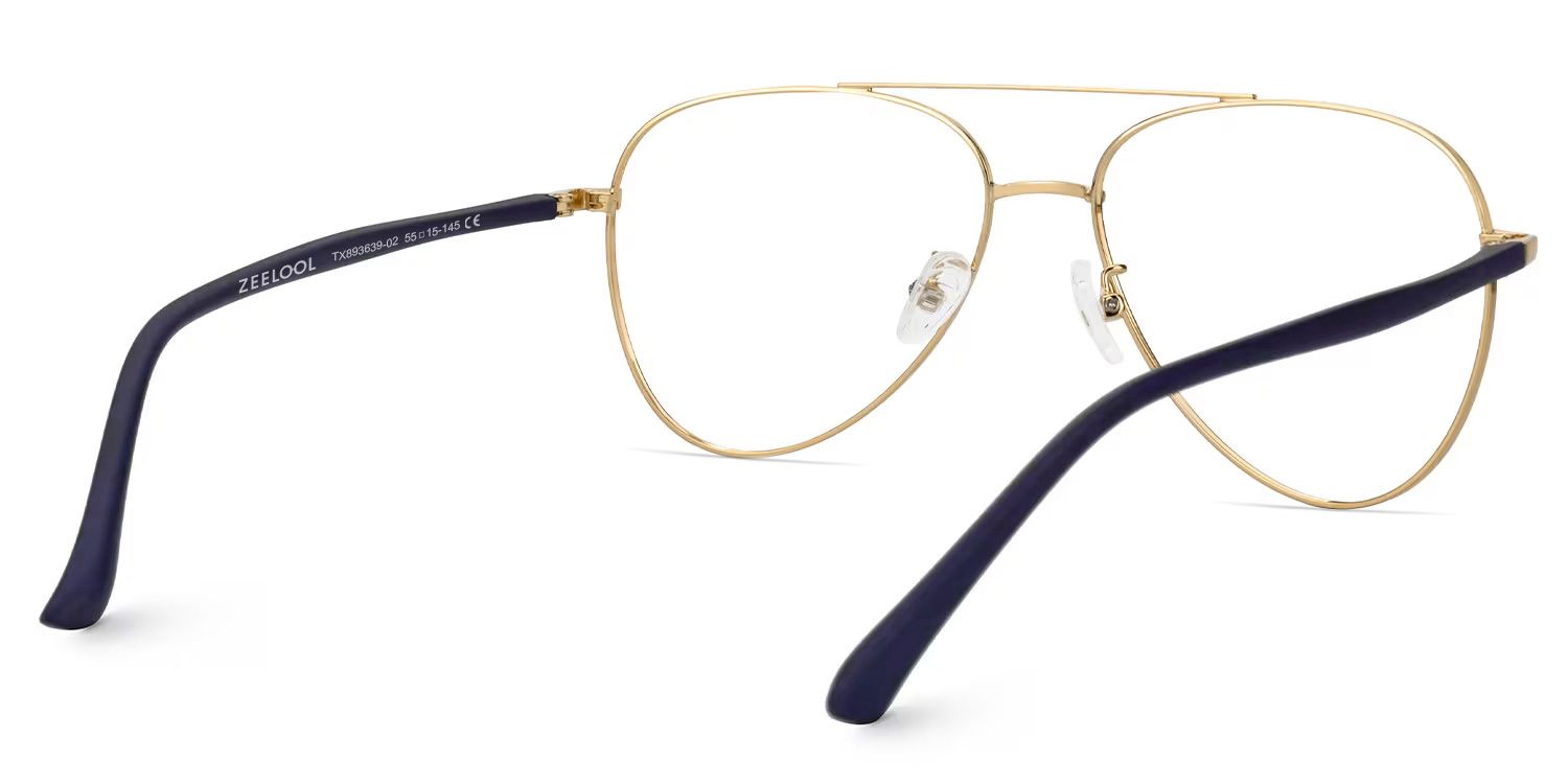 Paige Aviator Black-Gold Glasses | Zeelool Glasses6