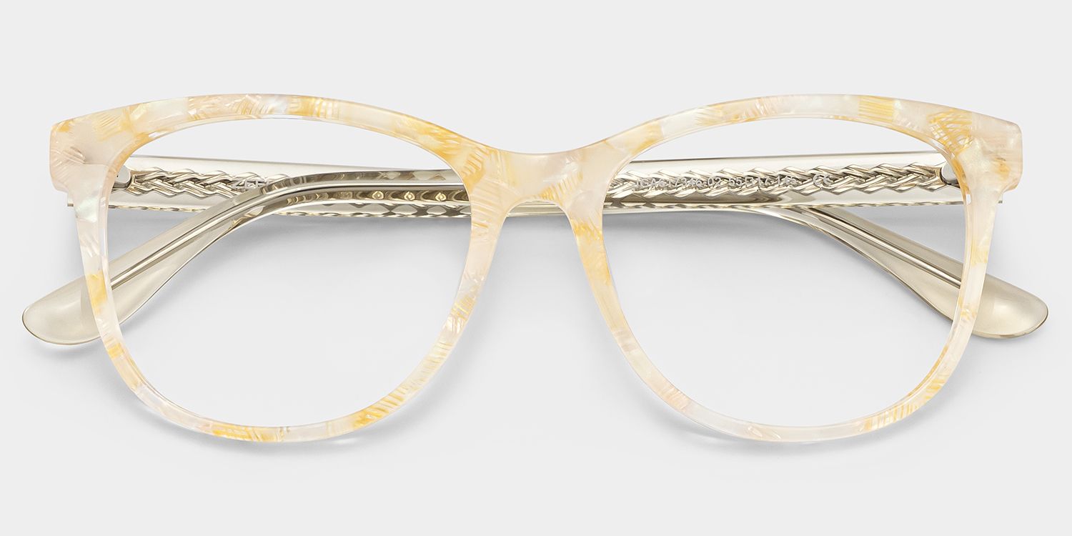 Julia Neon Yellow Rectangle Frame Glasses Online | ZEELOOL2