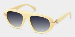 Aveline Creamy White Aviator Sunglasses2