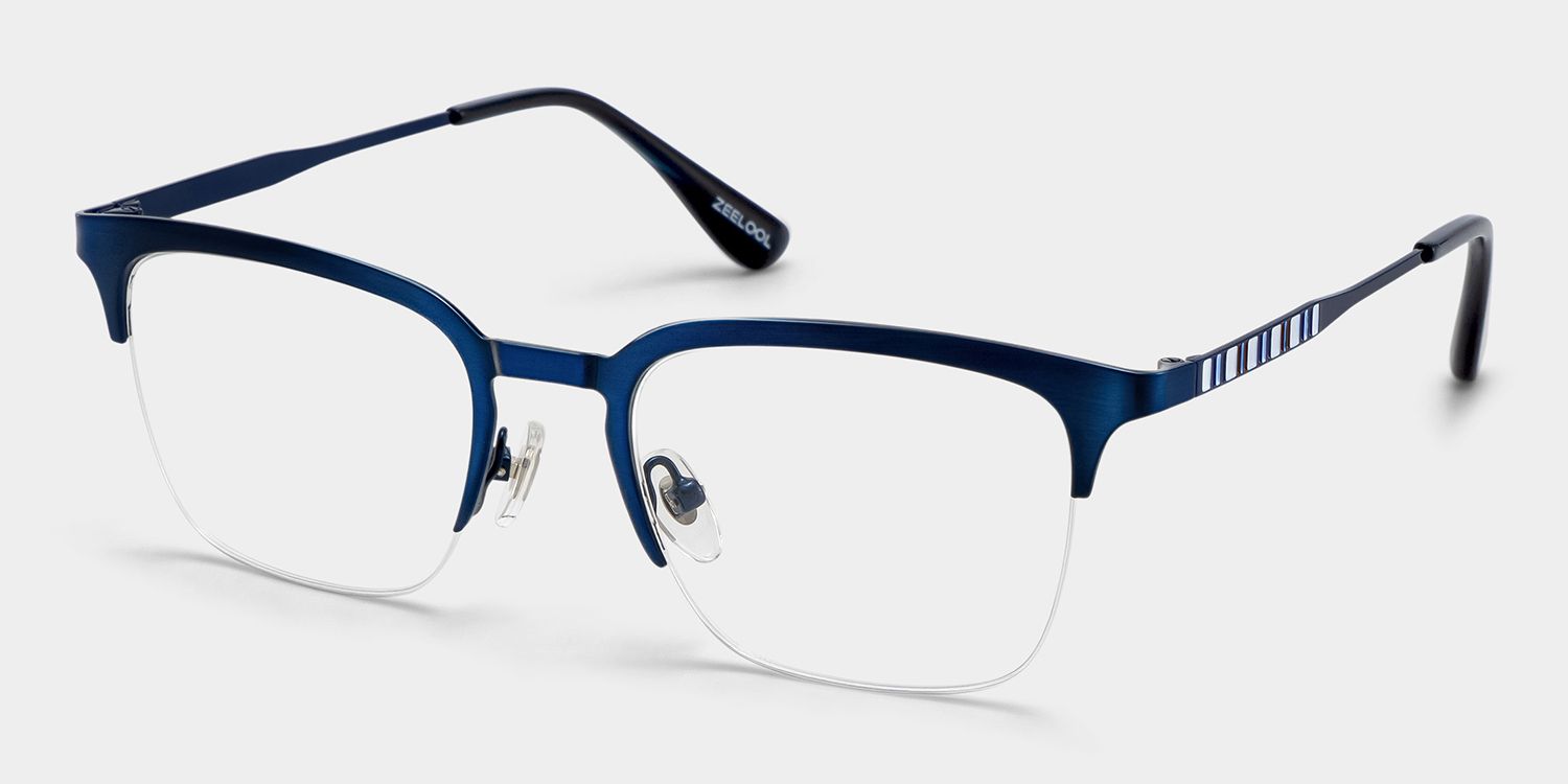 Shop Peyton Blue Browline Eyeglasses Online | ZEELOOL3