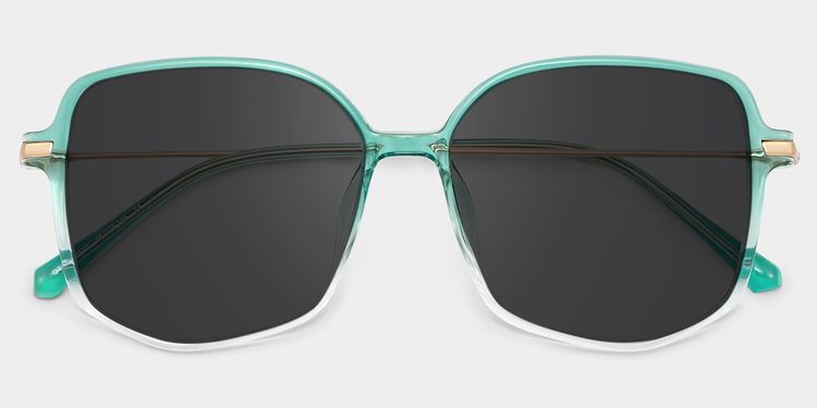 Payton Green Geometric Sunglasses