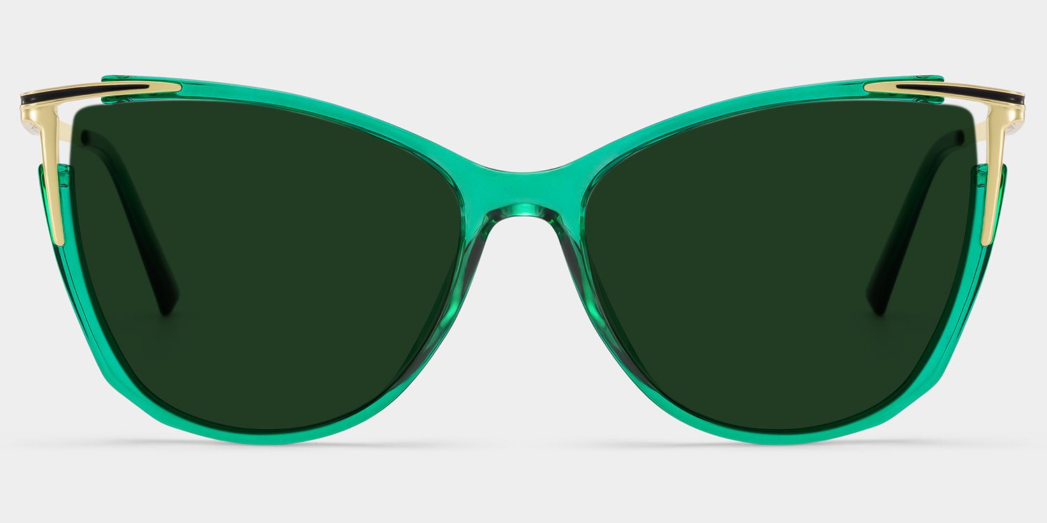 Yomary Cat Eye Style Green Frame Sunglasses | ZEELOOL0