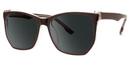 Libby Coffee Geometric Sunglasses1